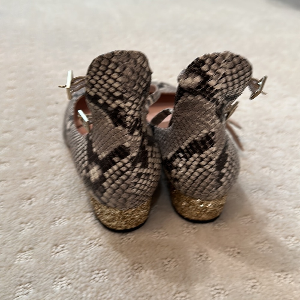 Kate Spade Gold Glitter Python Kitten Heel - image 4